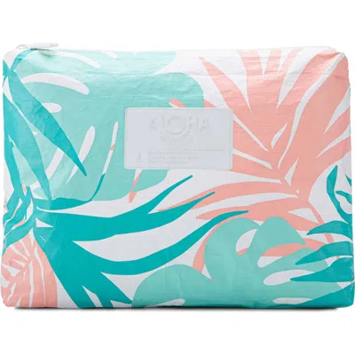 Aloha Collection Mid Tropics Water Resistant Tyvek® Zip Pouch In Blue