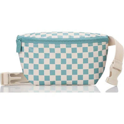 Aloha Collection Mini Petite Check Water Resistant Tyvek® Belt Bag In Tide/sandstone