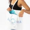 ALOHA COLLECTION MONSTERA DAWN REVERSIBLE TOTE IN WHITE
