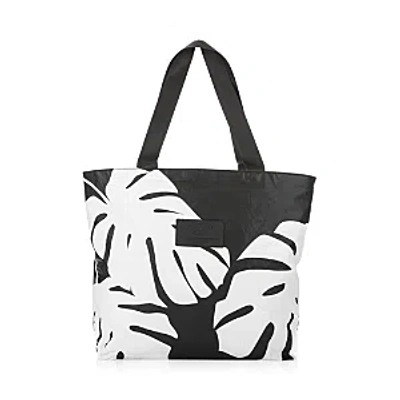 Aloha Collection Monstera Day Tripper Tote In White Black