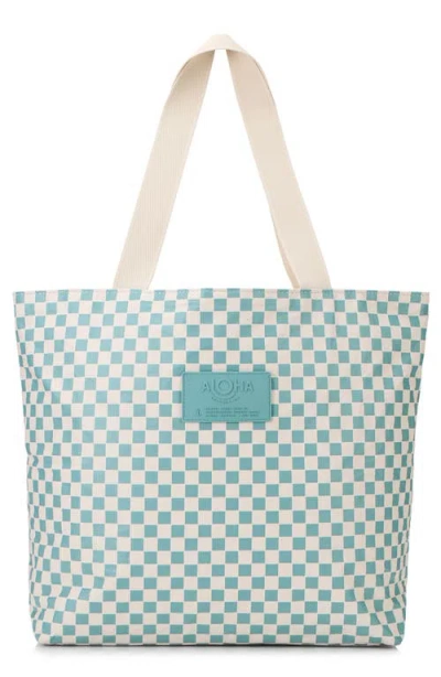 Aloha Collection Petite Check Day Tripper Water Resistant Tyvek® Tote In Blue