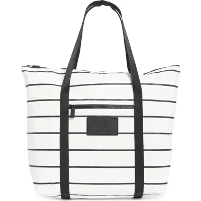 Aloha Collection Pinstripe Tote Bag In White