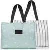 Aloha Collection Seaside Holo Holo Reversible Water Resistant Tyvek® Tote In White
