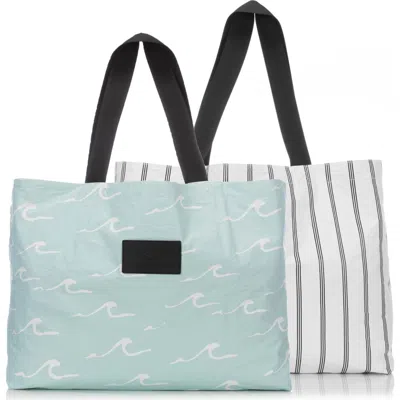 Aloha Collection Seaside Holo Holo Reversible Water Resistant Tyvek® Tote In White