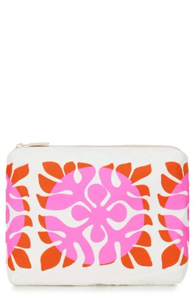 Aloha Collection Small Mini Appliqué Water Resistant Tyvek® Zip Pouch In Multi