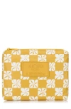 Aloha Collection Small Pua Check Water Resistant Tyvek® Zip Pouch In Yellow
