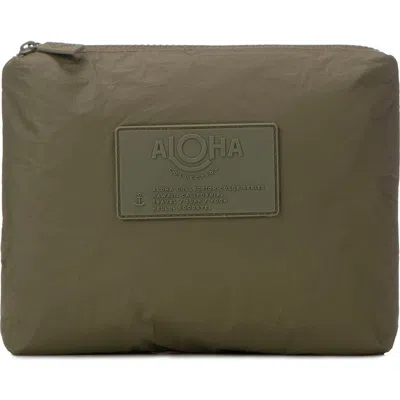 Aloha Collection Small Water Resistant Tyvek® Zip Pouch In Olive