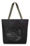 Aloha Collection Waikiki Seal Reversible Tote Bag In Black
