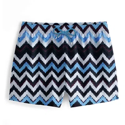 Aloha From Deer Men's Black / Blue Blue Fiesta Swimming Shorts In Black/blue