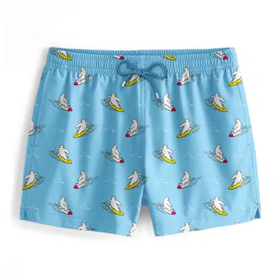 Aloha From Deer Men's Blue Surfer Bear Swimming Shorts