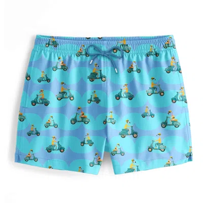 Aloha From Deer Men's Blue Vespa Flamingo Swimming Shorts