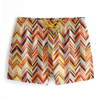 Aloha From Deer Men's Brown / Yellow / Orange Fiery Madness Swimming Shorts In Brown/yellow/orange
