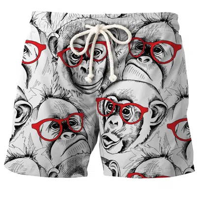 Aloha From Deer Men's White Cheeky Monkey Shorts In Gray