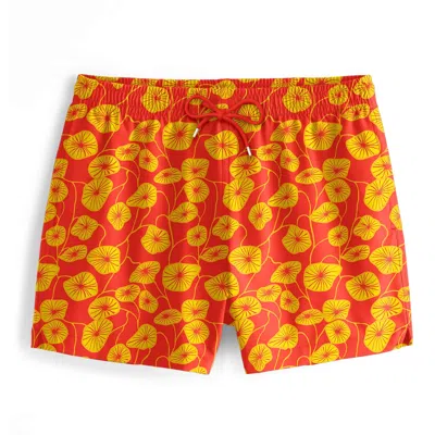 Aloha From Deer Men's Yellow / Orange Flora Red Swimming Shorts In Yellow/orange