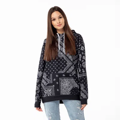 Aloha From Deer Women's Black Bandana Oversize Hoodie