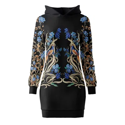 Aloha From Deer Women's Black / Blue Blue Mirror Oversize Hoodie Dress In Multi