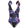Aloha From Deer Women's Black / Blue / Orange Fiery Aurora One Piece Swimsuit