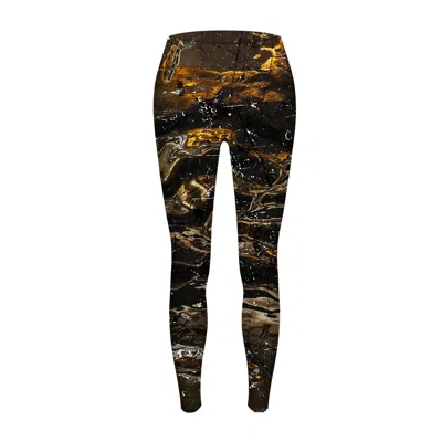 Aloha From Deer Women's Black / Brown Golden Glass Highwaisted Leggings In Black/brown