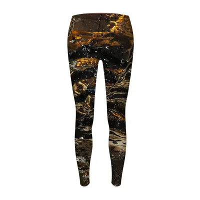 Aloha From Deer Women's Black / Brown Golden Glass Regular Waist Leggings In Black/brown