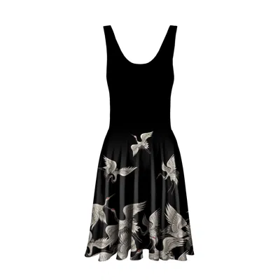 Aloha From Deer Women's Black Cranes Circle Dress