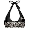 Aloha From Deer Women's Black Cranes Halter Neck Bikini Top In Black