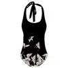 Aloha From Deer Women's Black Cranes Open Back Swimsuit In Black