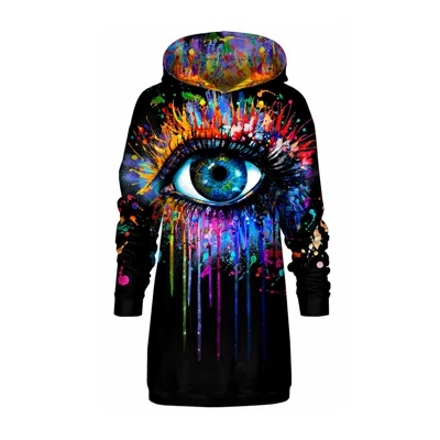 Aloha From Deer Women's Black Fullprint Oversize Hoodie Dress