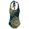 Aloha From Deer Women's Black / Gold Black Boho Open Back Swimsuit In Black/gold