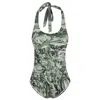 Aloha From Deer Women's Black / Green Durer Series Apocalypse Open Back Swimsuit In Black/green