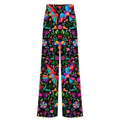 Aloha From Deer Women's Black Mexican Folk Long Loose Pants