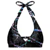 Aloha From Deer Women's Black Nocturnal Glow Halter Neck Bikini Top In Black