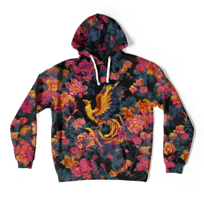 Aloha From Deer Women's Black / Pink / Gold Phoenix Garden Oversize Hoodie