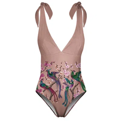 Aloha From Deer Women's Black / Pink Sakura Song One Piece Swimsuit In Multi