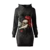 Aloha From Deer Women's Black / Red / White Phantom Memento Oversize Hoodie Dress In Multi