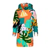 Aloha From Deer Women's Black Tropical Abstract Oversize Hoodie Dress In Black