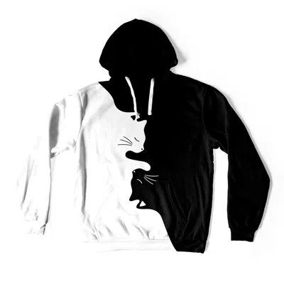 Aloha From Deer Women's Black / White Black And White Cats Oversize Hoodie In Multi