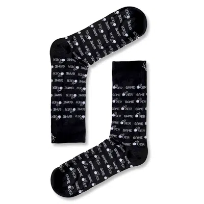 Aloha From Deer Women's Black / White Game Over Cotton Socks In Multi
