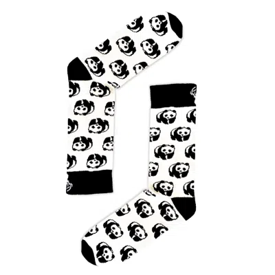 Aloha From Deer Women's Black / White Pandas Cotton Socks In Multi