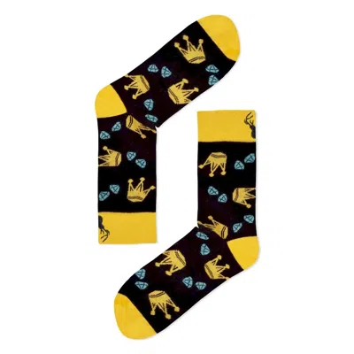 Aloha From Deer Women's Black / Yellow Bling Cotton Socks In Multi