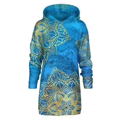 Aloha From Deer Women's Blue / Gold Blue Boho Hoodie Oversize Dress In Blue/gold