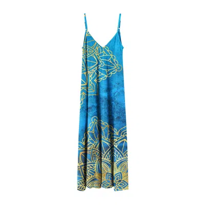 Aloha From Deer Women's Blue / Gold Gold Boho Maxi Dress In Multi
