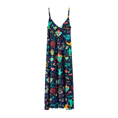 Aloha From Deer Women's Blue / Green Colorful Mexico Maxi Dress In Multi