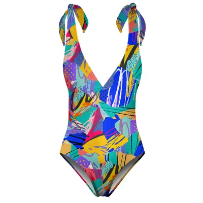 Aloha From Deer Women's Blue / Green / Yellow Fiesta One Piece Swimsuit In Multi