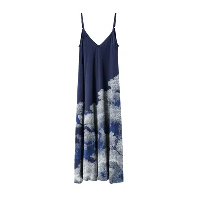 Aloha From Deer Women's Blue Indigo Waves Maxi Dress