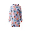Aloha From Deer Women's Blue / Orange Morning Coffee Oversize Hoodie Dress In Multi