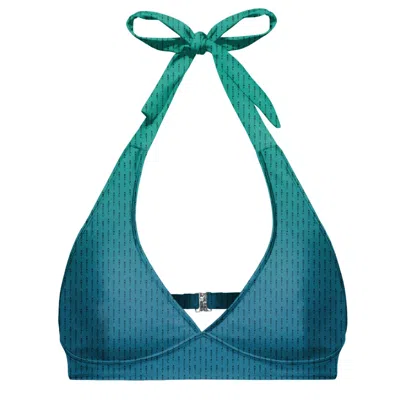 Aloha From Deer Women's Blue Phthalo Halter Neck Bikini Top