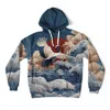 Aloha From Deer Women's Blue / Red / White Elegant Waves Oversize Hoodie In Multi
