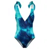 Aloha From Deer Women's Blue Tie Dye One Piece Swimsuit In Blue