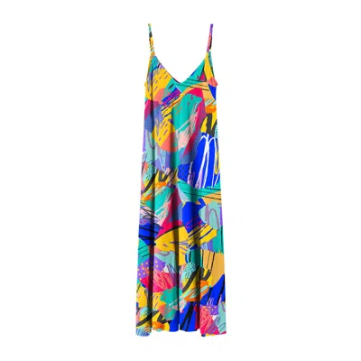 Aloha From Deer Women's Blue / Yellow / Green Fiesta Maxi Dress In Multi