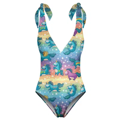Aloha From Deer Women's Blue / Yellow / Orange Uni Uni One Piece Swimsuit In Blue/yellow/orange